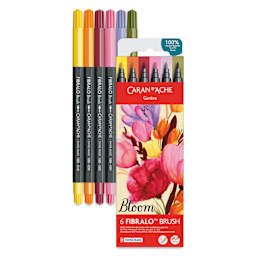 Caran d'Ache Fibralo Water-Soluble Brush Markers - Set of 6, Bloom
