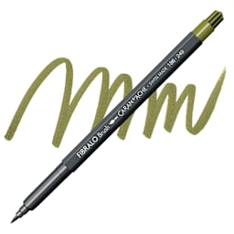 Caran d'Ache Fibralo Brush Marker - Dark Olive marker and swatch