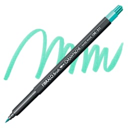 Caran d'Ache Fibralo Brush Marker - Jade Green marker and swatch