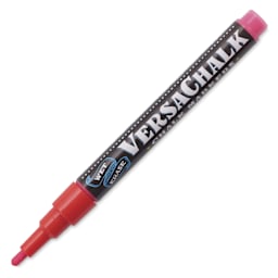 VersaChalk Wet Erase Liquid Chalk Marker - Neon Red, 3 mm, Fine Tip, cap off