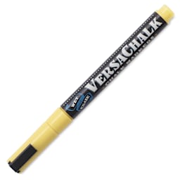 VersaChalk Wet Erase Liquid Chalk Marker - Classic Buttercream Yellow, 3 mm, Fine Tip, cap on