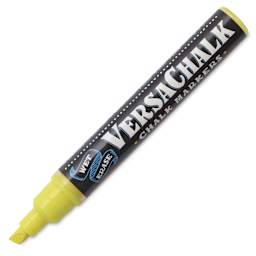 VersaChalk Wet Erase Liquid Chalk Marker - Neon Yellow, 5 mm, Bold Tip, cap off