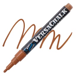 VersaChalk Wet Erase Liquid Chalk Marker - Classic Walnut Brown, 3 mm, swatch and marker