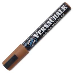 VersaChalk Wet Erase Liquid Chalk Marker - Classic Walnut Brown, 5 mm, Bold Tip, cap on