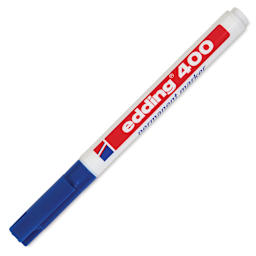 Edding Permanent Marker - Blue, 400 Series, Bullet Nib, 1 mm, cap on