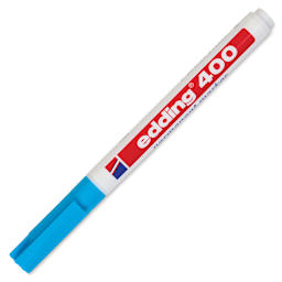 Edding Permanent Marker - Light Blue, 400 Series, Bullet Nib, 1 mm, cap on