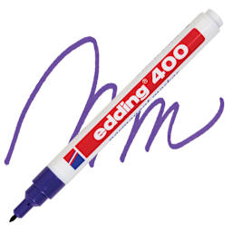Edding Permanent Marker - Violet, 400 Series, swatch and marker