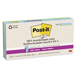 Post-it Recycled Super Sticky Pop-Up Notes - Oasis Collection, Pkg of 6 - enclosed package