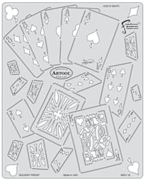 Artool Kustom Kulture Freehand Templates - Front view of Aces N' Eights Template
