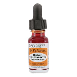 Dr. Ph. Martin's Radiant Concentrated Individual Watercolor - 1/2 oz, Sunset Red