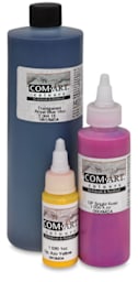 Iwata Com-Art Airbrush Paints - 3 different colors and sizes of bottles shown