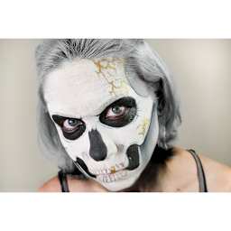 Graftobian Halloween Makeup Kit - Model wearing Skull Makeup