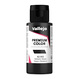 Vallejo Premium Airbrush Colors - 60 ml, Metallic Black