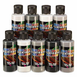 Createx Illustration Colors - Neutral Grey, Set of 9, 1 oz