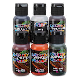 Createx Illustration Colors - Secondary Colors, Set of 6, 1 oz