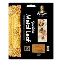 Mona Lisa Composition Gold Metal Leaf - 5.5" x 5.5", 25 Sheets front of packaging