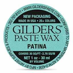 Gilders Paste Wax - Top view of 30 ml Tin of Patina Wax
