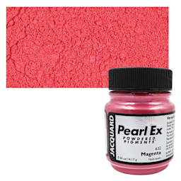 Jacquard Pearl-Ex Pigment - 0.5 oz, Magenta jar and swatch