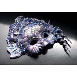 Finished Half Mask painted with Jacquard Pearl-Ex Pigments