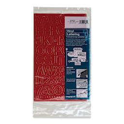 Chartpak Vinyl Letters – 1" Capital Letters, Red - front of packaging