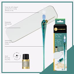 Manuscript Glass Dip Pen Set, contents guide