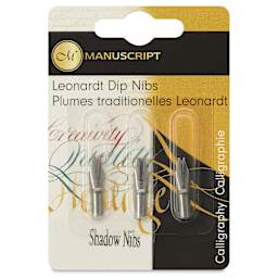 Manuscript Leonardt Dip Pen Nibs - Shadow, Set of 3, front of packaging