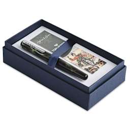 Tom Hessin Charles Collection Fountain Pen - Highland Green, pen inside of the packaging