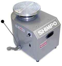 Nidec Shimpo RK-Whisper Potter's Wheel - Right angle view showing foot pedal and hand lever