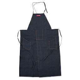 Echo Ceramics Claypron - Top view of Denim Blue Apron showing neck and waist ties
