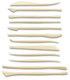 Sculpture House Duron Plastic Sculpting Tool Set - 12 assorted tools shown horizontally
