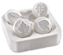 Mayco Press Tools - Top view of 4 pc Leaf Designs Set in storage tray