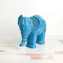 Mayco Jungle Gems Crystal Glaze - Blueberry Bubblegum - finished elephant statue example