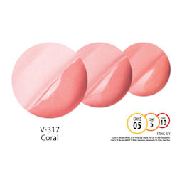 Amaco Lead-Free Velvet Underglazes - Coral cone 05, cone 5 and cone 10 comparison