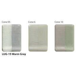 Warm Gray Amaco LUG Liquid Underglaze fired to Cone 05, Cone 6, and Cone 10.