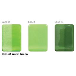 Warm Green Amaco LUG Liquid Underglaze fired to Cone 05, Cone 6, and Cone 10.