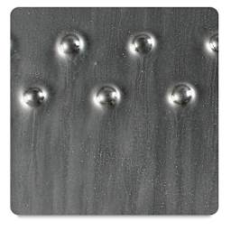 Amaco Potter's Choice Glazes - Saturation Metallic, Sample in light-medium metallic gray.