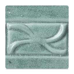 Amaco Potter's Choice Glazes - Satin Oribe, PC-15. Color sample in medium aqua.