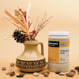 Jar of glaze and jug glazed with Golden Honey. 