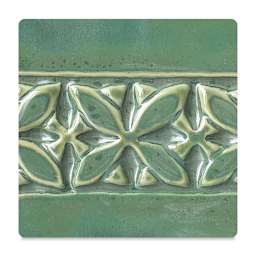 Amaco Potter's Choice Glazes - Emerald Falls, PC-47. Color sample of light-dark color contrast.