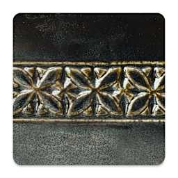 Amaco Potter's Choice Glaze - Cosmic Oilspot. A dark glaze with shimmery flecks that create an oilspot effect.