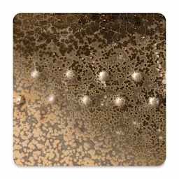 Amaco Potter's Choice Glaze - Vintage Gold. Color sample of light-dark color texturing.