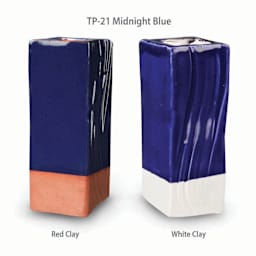 Amaco Teacher's Palette Glaze - Pint, Midnight Blue clay comparison