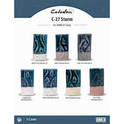 Amaco Celadon Glazes - Storm clay comparison