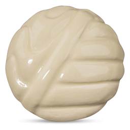 Amaco No. 25 White Art Clay -  Clear glaze example on clay sphere.