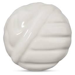 Amaco No. 25 White Art Clay - White glaze example on clay sphere.