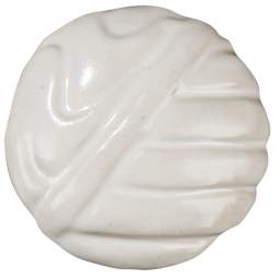Amaco No. 46 Buff Stoneware Moist Clay - 50 lb fired with HF-11 White glaze applied