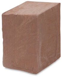 Amaco No. 58 Warm Brown Stoneware Clay - Wet 50 lb clay block at angle