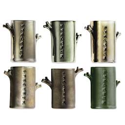 Spectrum Low Fire Metallic Glazes - Finished art with each glaze in Set of 6
