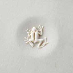 MKM Pottery Tools Curve Top Stamp - Frog, stamped into clay