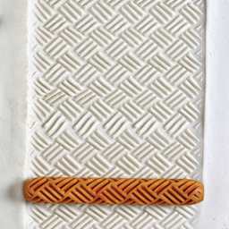 MKM Pottery Tools Hand Roller - Basket Weave 2 applied to clay